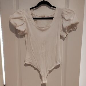 Free People Puff Sleeve Bodysuit